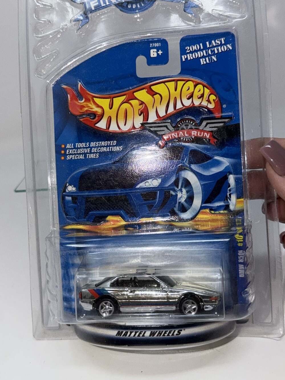Hot Wheels Final Run BMW 850i Silver Die-Cast Car 27001
